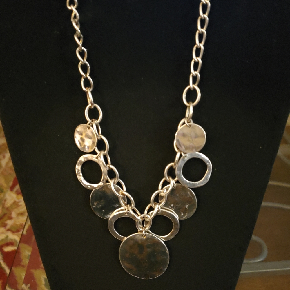 Silver hammered Necklace